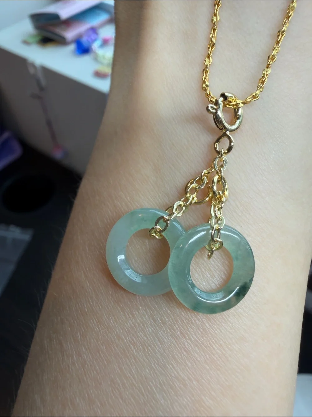 Handcrafted Natural Type A Burmese Icy Green Jadeite Donut Pendant&Dangle Charm